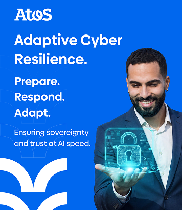 Atos brand campaign creative — Adaptive Cyber Resilience: Prepare, Respond, Adapt